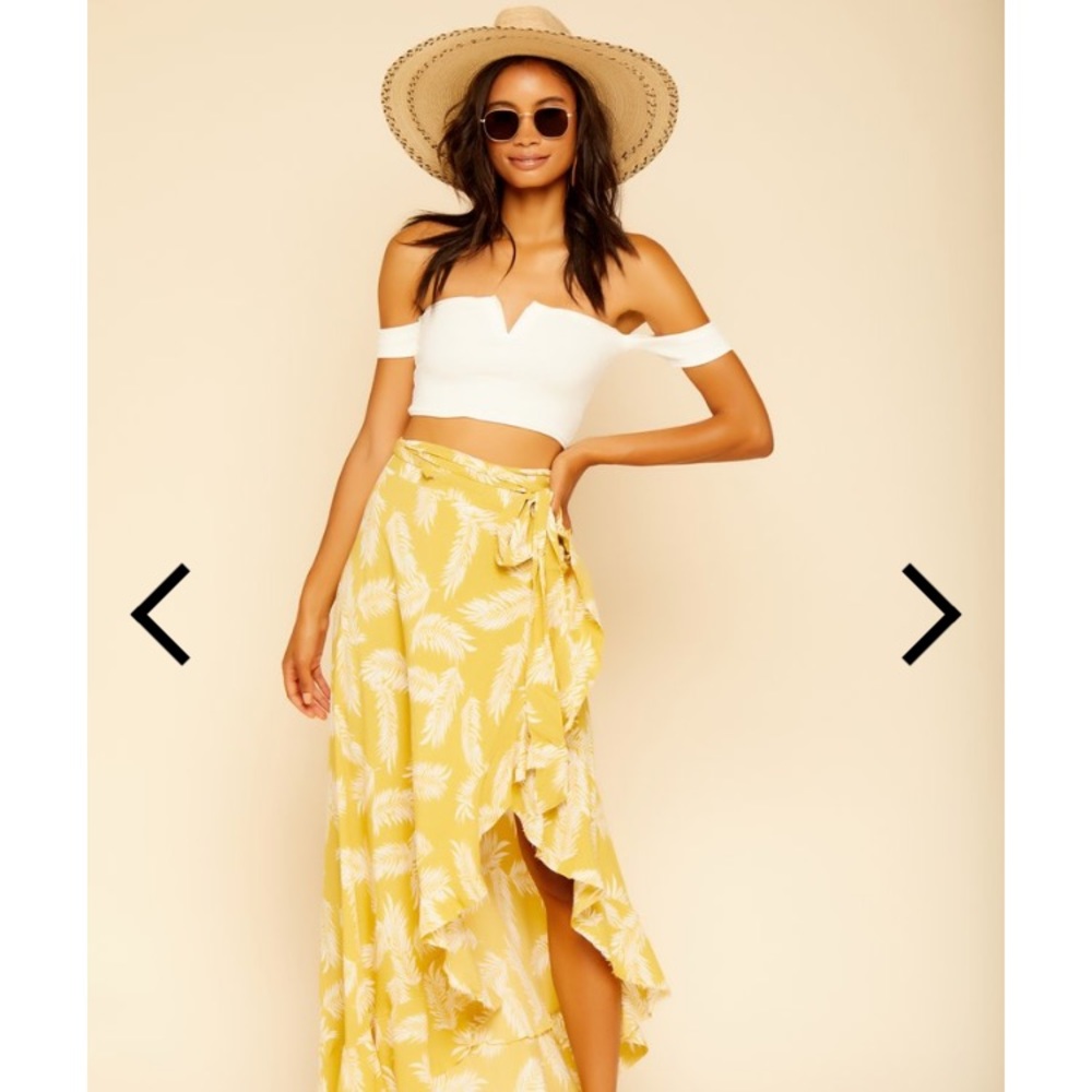 12th Tribe Vacay Mood Yellow Wrap Skirt